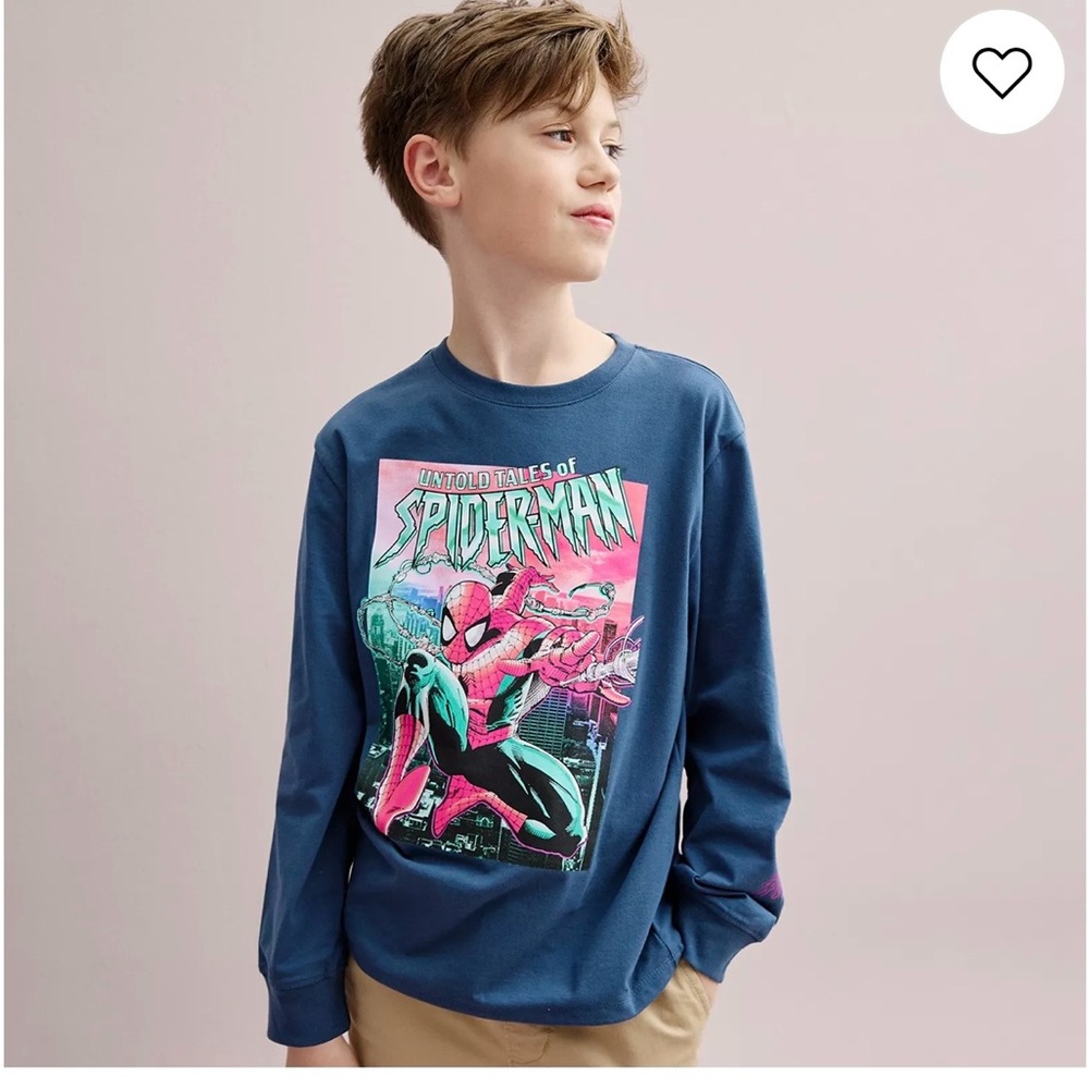 Marvel Untold Tales of Spider-Man Long Sleeve Shirt - Pink and Blue on Black